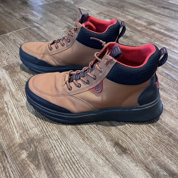 Hey Dude Tahoe Nylon Sneaker Boots Men’s 12 Tan Burgundy Hiking Shoes High Top main image 11